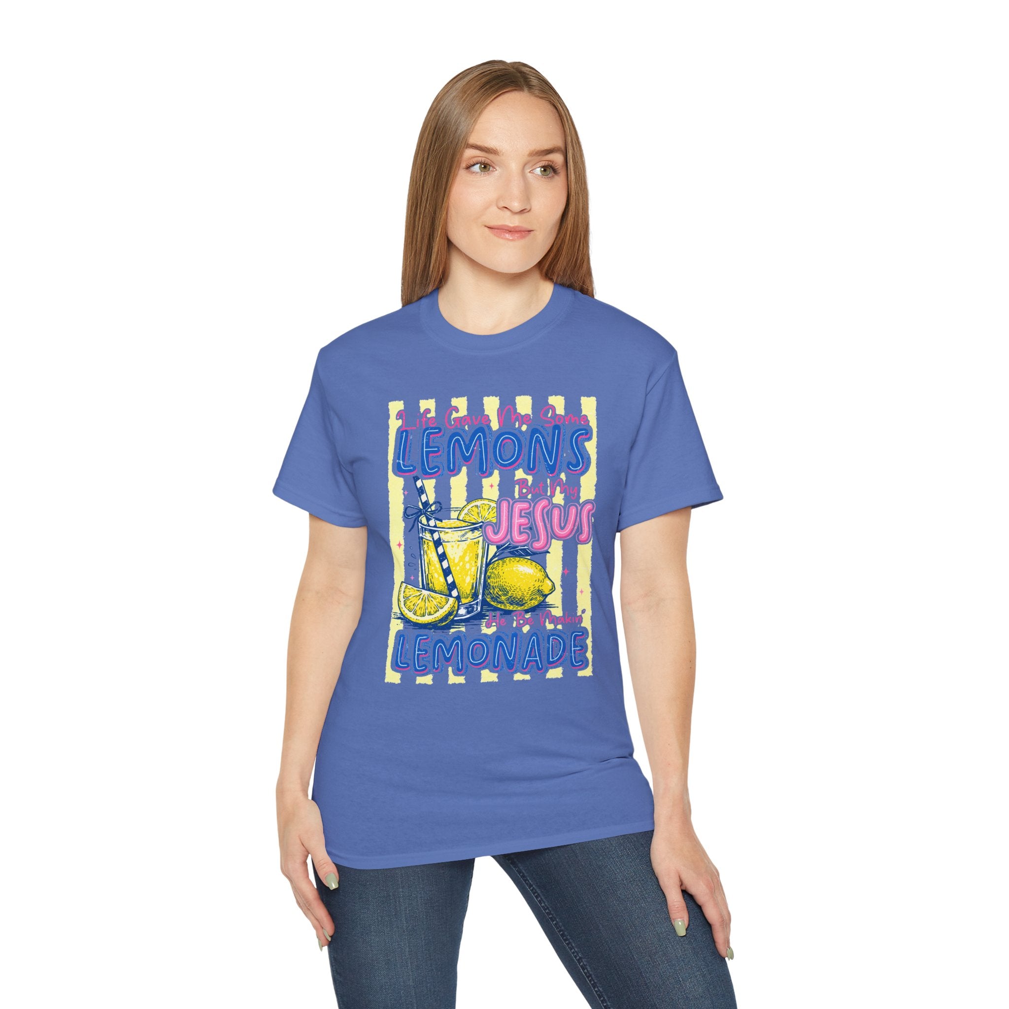 Lemons into Lemonade Christian Tee — "He Turned My Lemons Into Lemonade" Graphic T-Shirt
