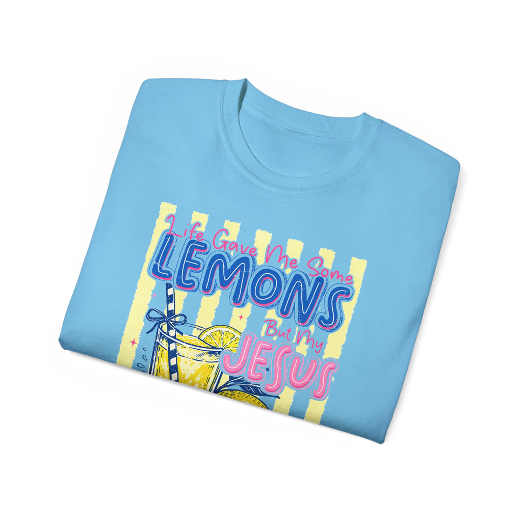 Lemons into Lemonade Christian Tee — "He Turned My Lemons Into Lemonade" Graphic T-Shirt