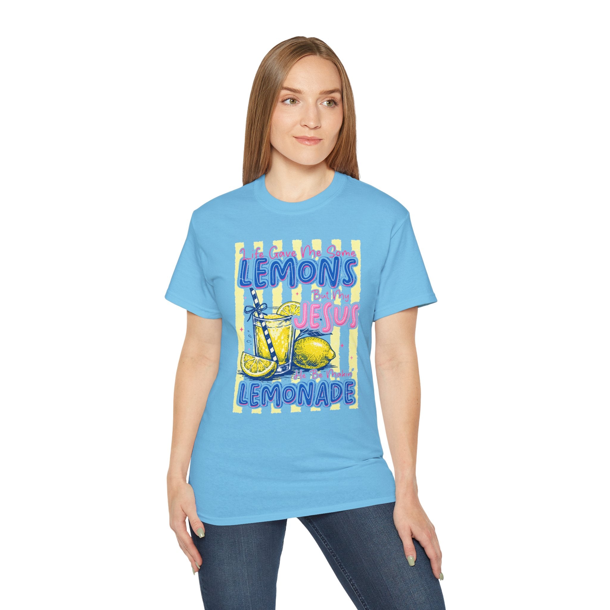 Lemons into Lemonade Christian Tee — "He Turned My Lemons Into Lemonade" Graphic T-Shirt