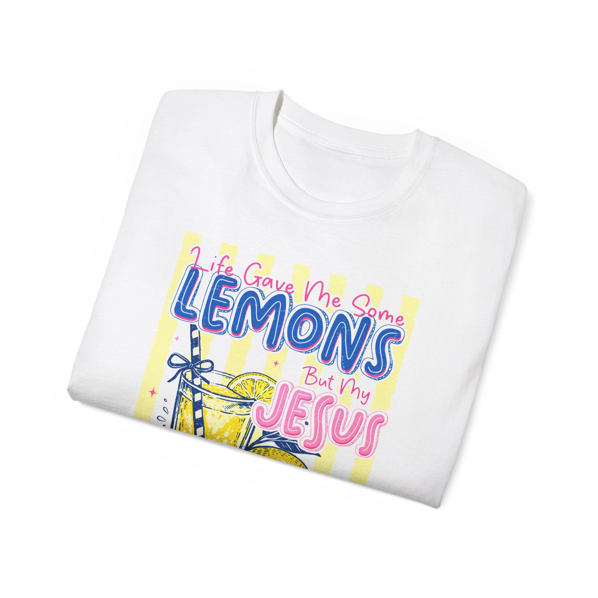 Lemons into Lemonade Christian Tee — "He Turned My Lemons Into Lemonade" Graphic T-Shirt