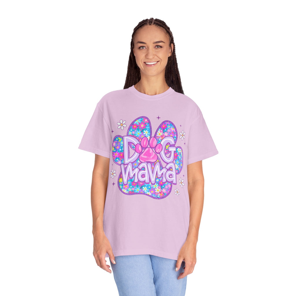 Dog Mama Paw Print T-Shirt — Cute Sparkle Pet Lover Tee