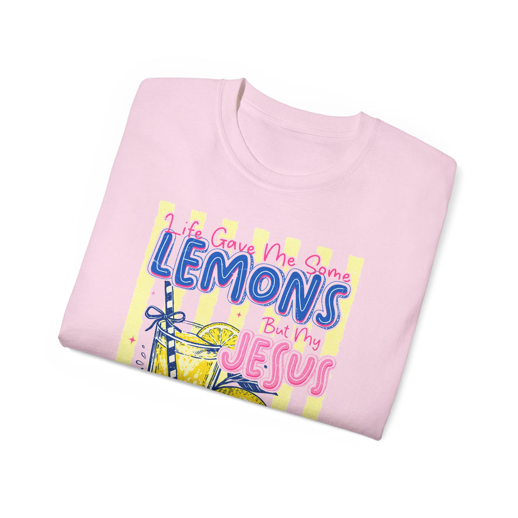 Lemons into Lemonade Christian Tee — "He Turned My Lemons Into Lemonade" Graphic T-Shirt