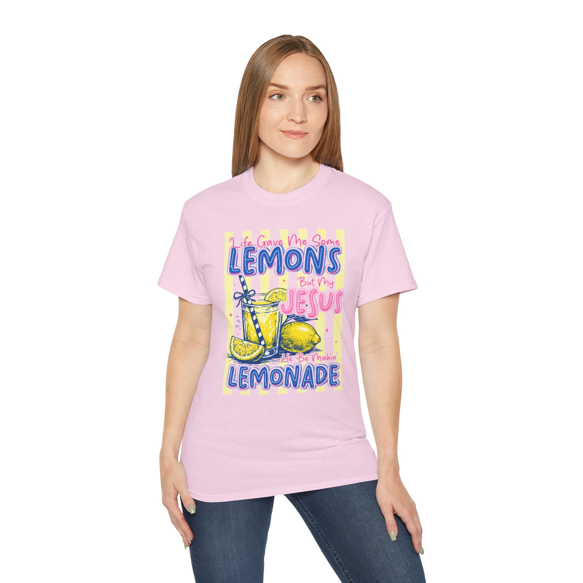 Lemons into Lemonade Christian Tee — "He Turned My Lemons Into Lemonade" Graphic T-Shirt