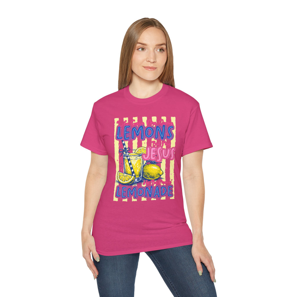 Lemons into Lemonade Christian Tee — "He Turned My Lemons Into Lemonade" Graphic T-Shirt
