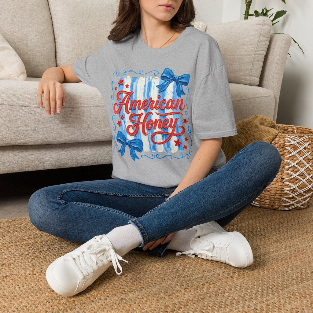 American Honey T-Shirt — Patriotic Red, White & Blue Graphic Tee