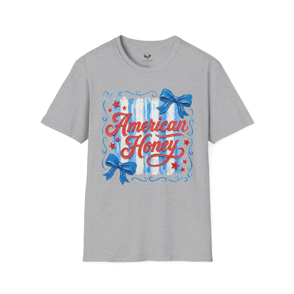American Honey T-Shirt — Patriotic Red, White & Blue Graphic Tee