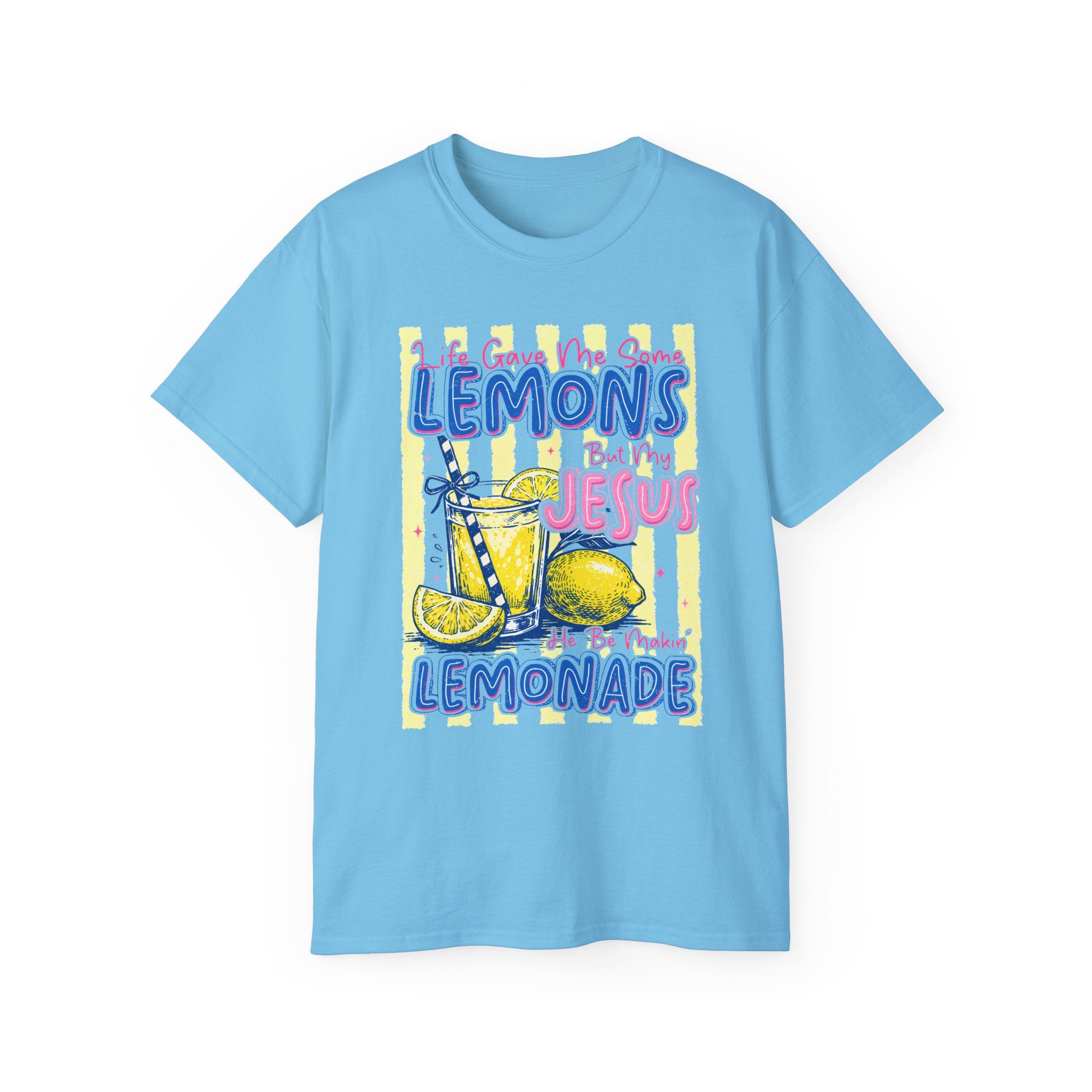 Lemons into Lemonade Christian Tee — "He Turned My Lemons Into Lemonade" Graphic T-Shirt