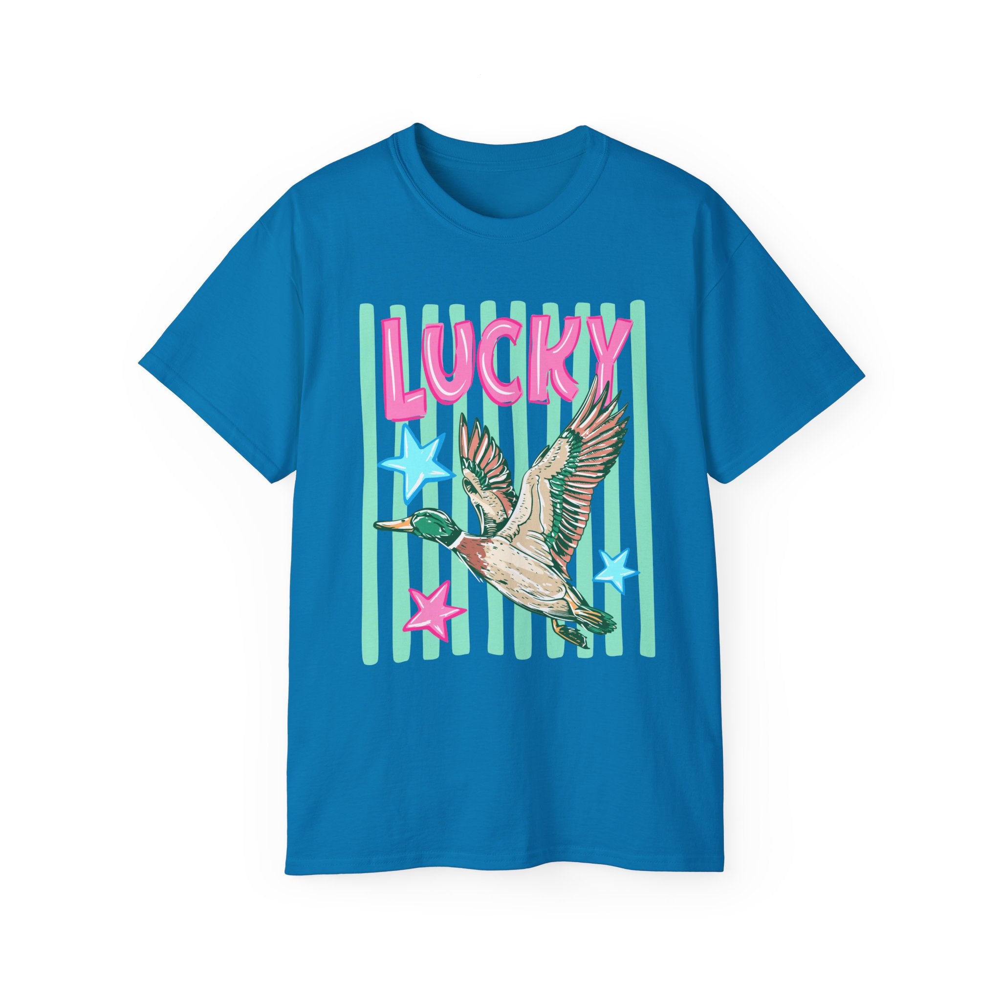 Lucky Mallard Graphic Tee — Retro Duck Design