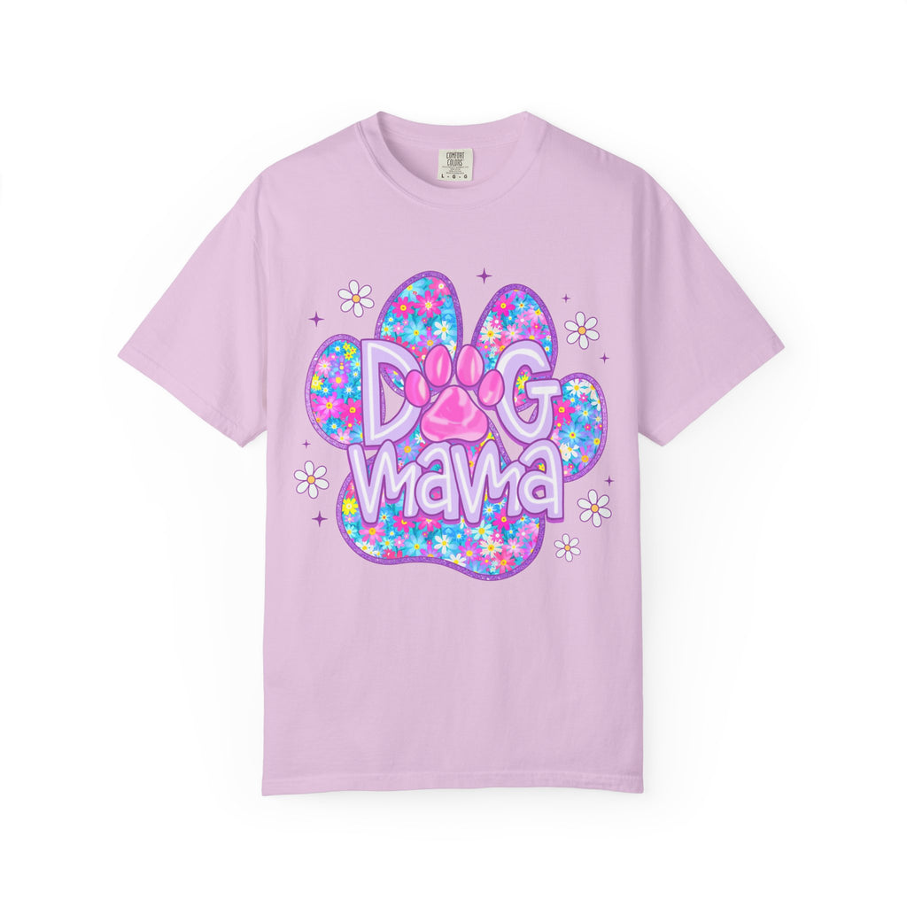 Dog Mama Paw Print T-Shirt — Cute Sparkle Pet Lover Tee