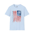 Christian Flag Watercolor T-Shirt — 250 Years of God's Grace Patriotic Tee