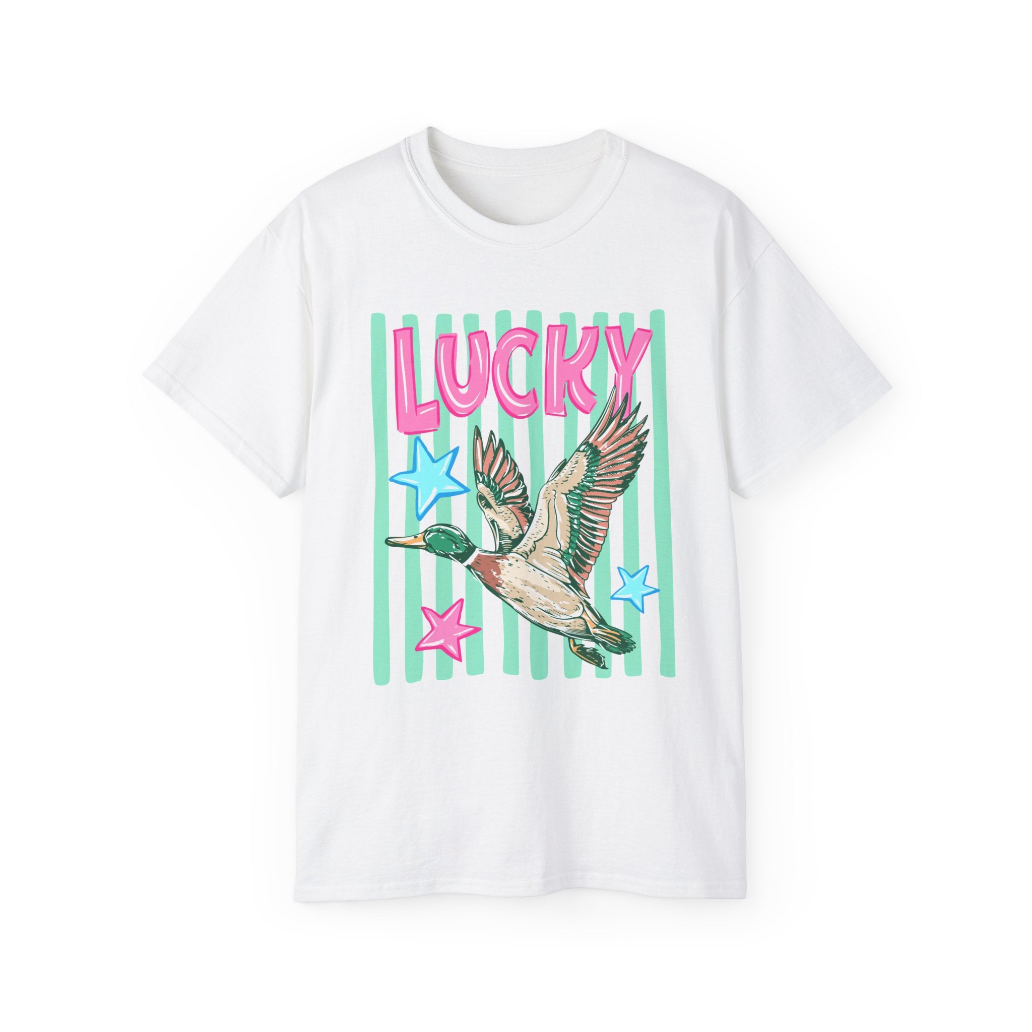 Lucky Mallard Graphic Tee — Retro Duck Design